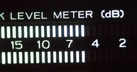 Audio Cassette Tape Machine. Macro of Audio DB Level Meters. Stock Footage 167530555