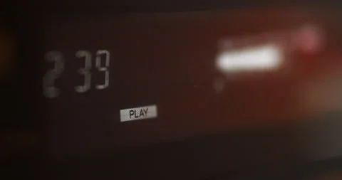 Audio Cassette Tape Machine. Press Play Button, Audio Meters, With Sound. Video stock 167531161