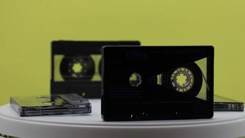 Using a 90s Yellow Sony Walkman Cassette, Stock Video