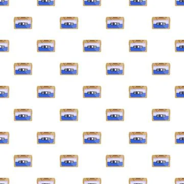 Audio cassette tapes creating a seamless pattern Stock Illustration