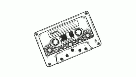 Audio Cassette Vector Icon Isolated on White Background Stock Footage 325562888