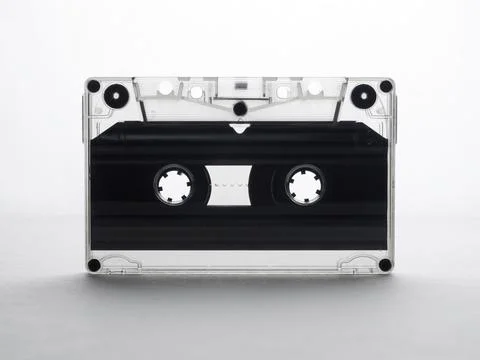 Audio cassette on a white background. back light Stock Photos