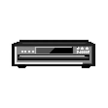 Audio cd player pixel art vector illustration Stock Illustration