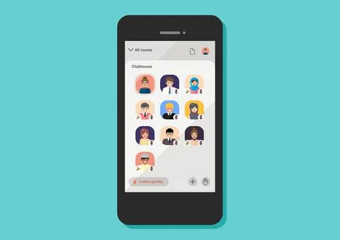 Audio chat with voice mesages application on smartphone Stock Illustration