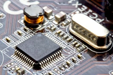 Audio chip on the motherboard of computer Фото