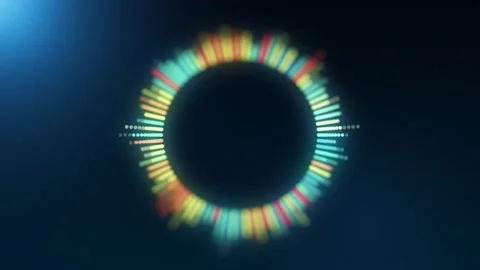 Audio Circular Colorful Spectrum EQ Equalizer Loop Stock Footage 211122855