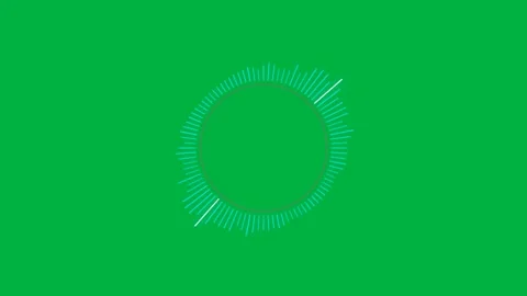Audio Circular Ring Spectrum Visualizer Neon Magenta Green Screen Stock Footage 342759831