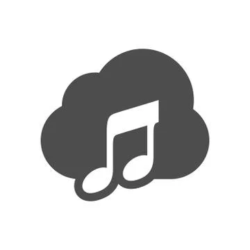 Audio Cloud Simple Icon Design Stock Illustration