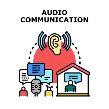 Audio communication concept with hearing and speaking Stock Illustration