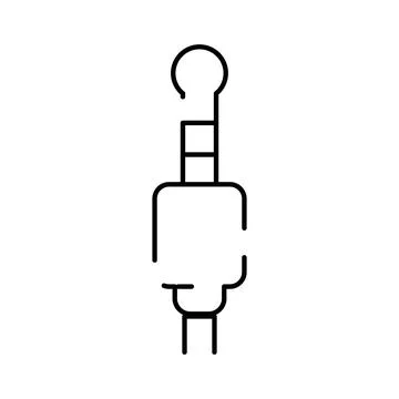 Audio connector plug icon for electronic devices Stock Illustration
