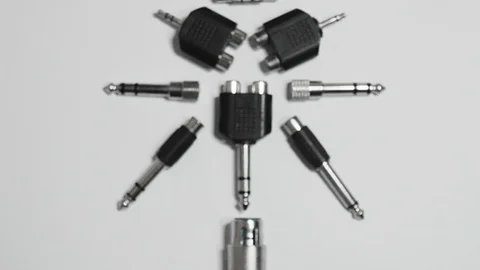 Audio connectors Stock Footage 103389764