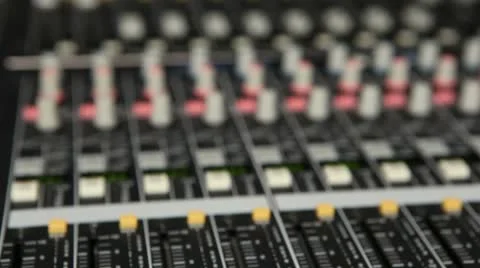 Audio console tilt while hand pushes fader. 動画素材 10688598