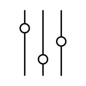 Audio control line vector icon on white background Stock Illustration