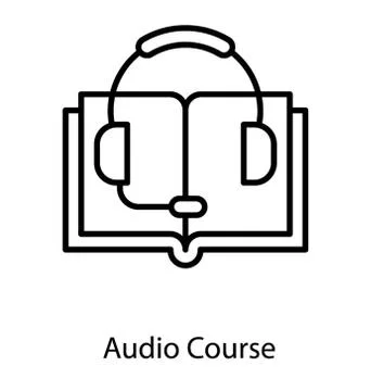 Audio course line icon vector Stockillustratie