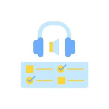 Audio course vector flat color icon Stockillustratie