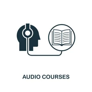Audio Courses creative icon. Simple element illustration. Audio Courses concept Stock Illustration