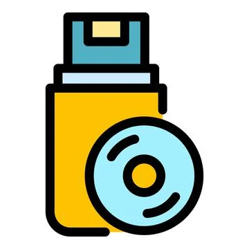 Audio data usb icon color outline vector 스톡 일러스트