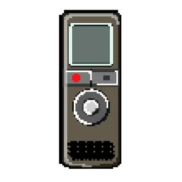 Audio dictaphone pixel art vector illustration Stock Illustration