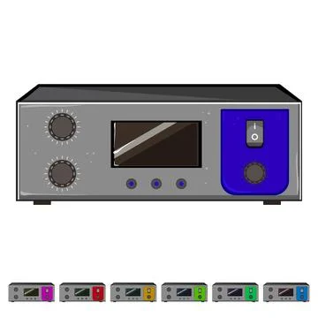 Audio digital amplifier cartoon vector graphic Stock Illustration