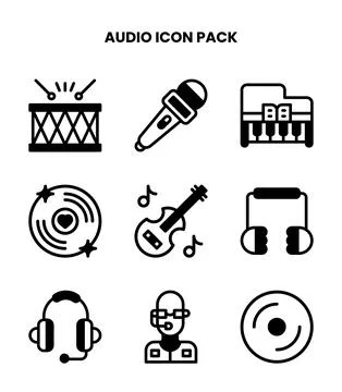 Audio DuoTone Bundle Icons Pack Stock-Illustration