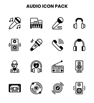 Audio DuoTone Graphics Icons Pack Stock-Illustration