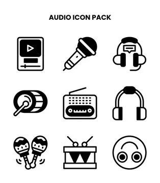 Audio DuoTone Graphics Icons Pack Stock-Illustration