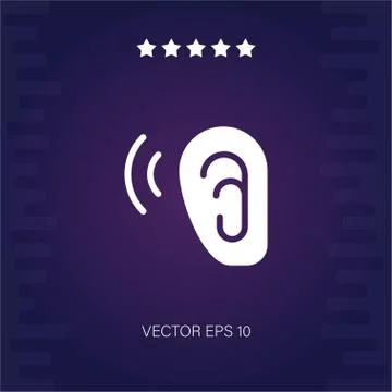 Audio ear vector icon Stock Illustration
