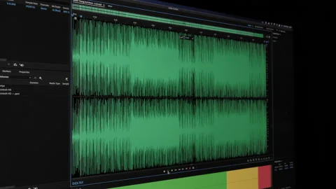 Audio Editing being edited in audio software adobe audition Stock Footage 149651205