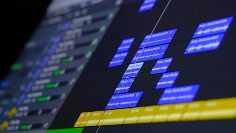 Audio editing program on laptop. Stock Footage 306949973