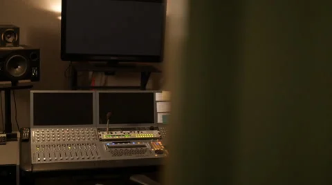 AUDIO EDITING ROOM DOLLY MOVE Stock Footage 58952975