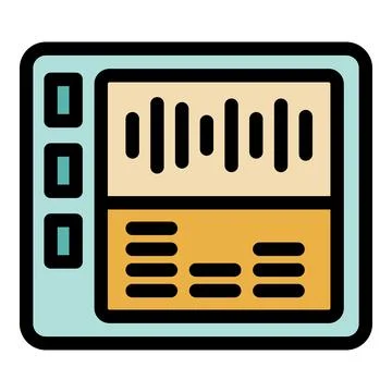 Audio editing software displaying waveform and settings on screen Stock Illustration