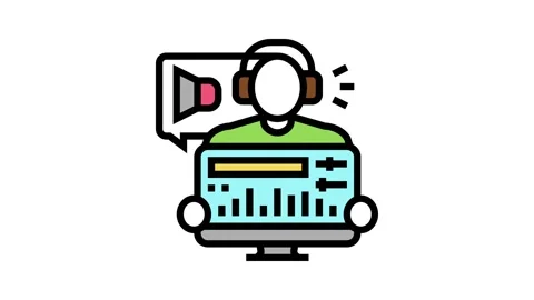 Audio editor color icon animation Stock Footage 224988330