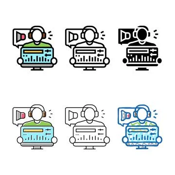 Audio editor color icon clean vector Stock-Illustration