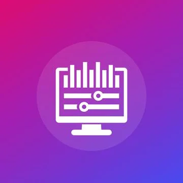 Audio editor, editing software vector icon 스톡 일러스트