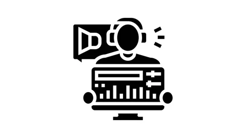 Audio editor glyph icon animation Stock Footage 222809146