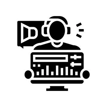 Audio editor glyph icon vector illustration Stock Illustration