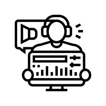 Audio editor line icon vector illustration Stock Illustration