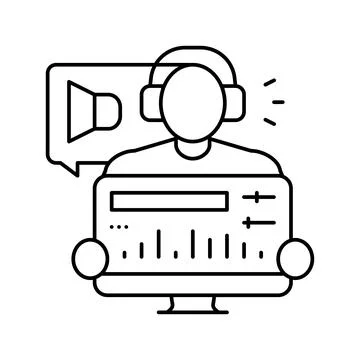 Audio editor line icon vector illustration Stock Illustration