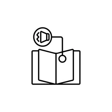 Audio education lesson icon. Simple line, outline vector of e-learning system Illustrazione stock