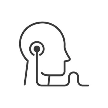 Audio education - modern vector single line icon Stock Illustration