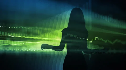 Audio elements and dancing lady Stock-Footage 35590695