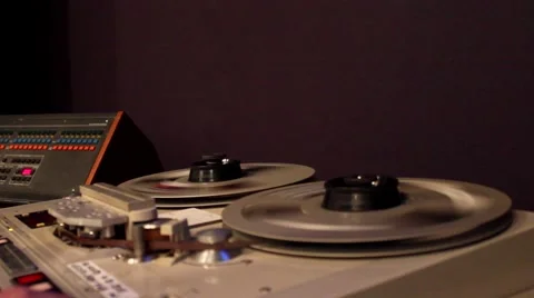 Audio Engineer Adjusting Two Track Tape Machine (Color) Video stock 54465507