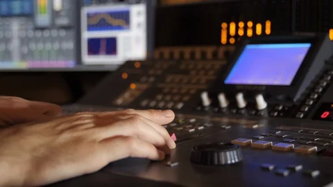 Audio engineer, mixing audio Stock Footage 90729857