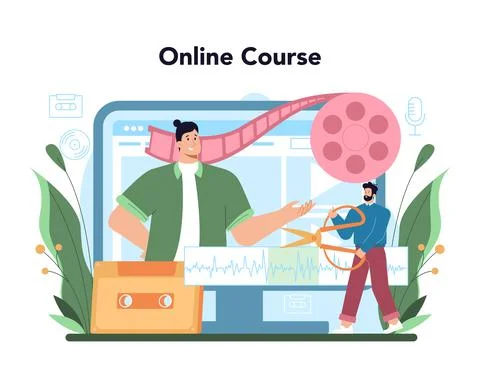 Audio engineer online service or platform. Music production industry イラスト素材