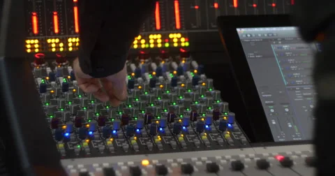 Audio Engineer In Recording Room Stock Footage 62332206