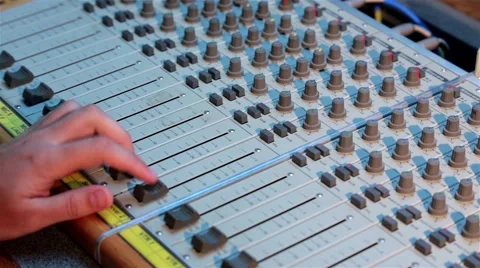 Audio engineer soundman is concerned with the recording, manipulation, mixing Stock Footage 47856655