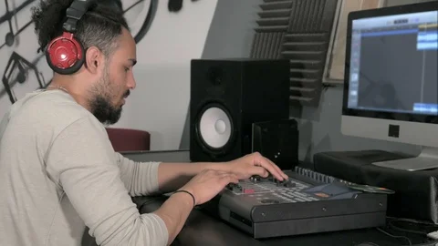 Audio engineer in studio. Stock Footage 113276922