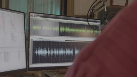 Audio Engineer Technician Editing Sound Booth Files 01 스톡 동영상 124274404
