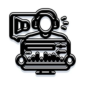 Audio engineer working on music production and podcasting イラスト素材
