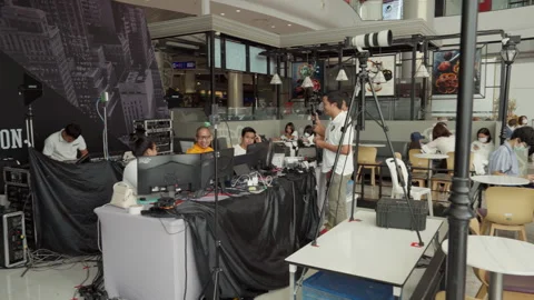 Audio Engineers, Lighting Technician, Camera Video Crew, Indoor Monk Vesak Day Видео 247655015